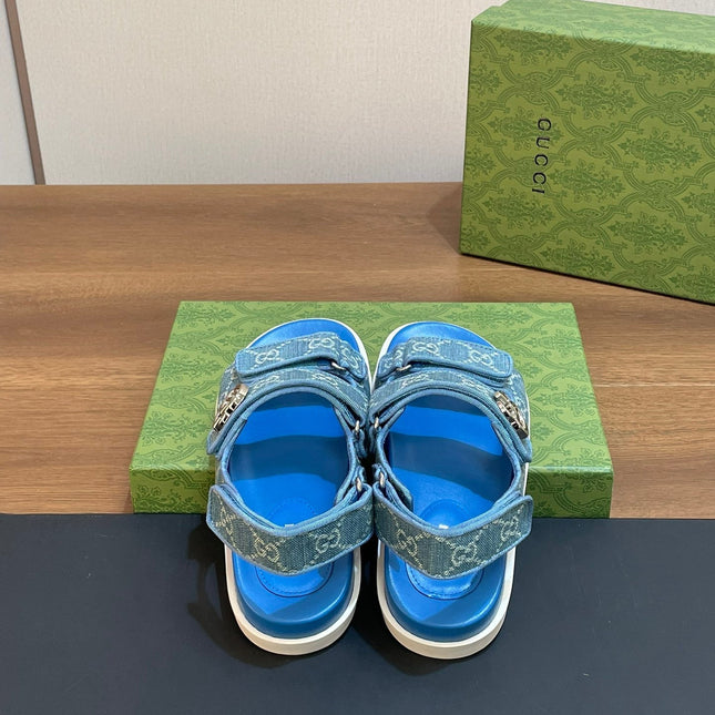 GG  SANDAL WITH DOUBLE G SKY CARO LAMBSKIN