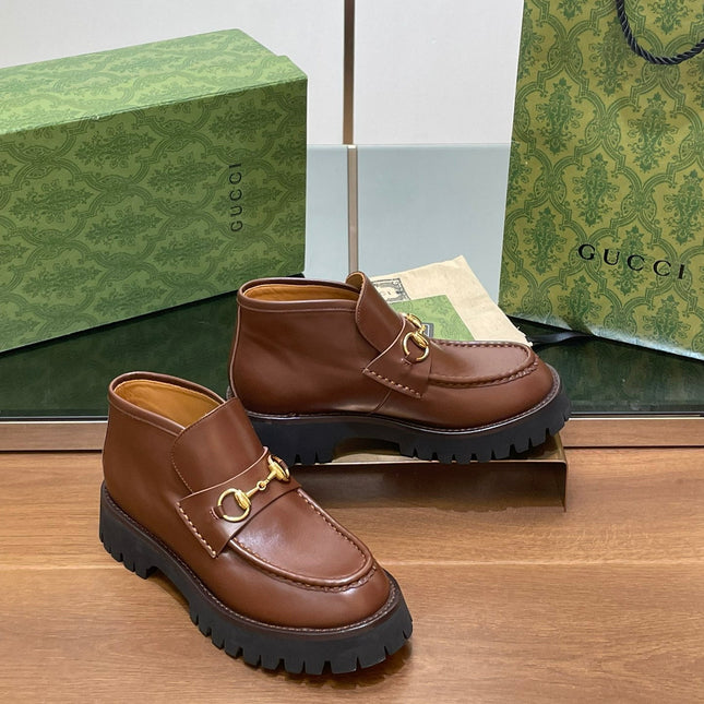 HORSEBIT ANKLE BOOTS 4.5CM IN RUSSET BROWN CALFSKIN