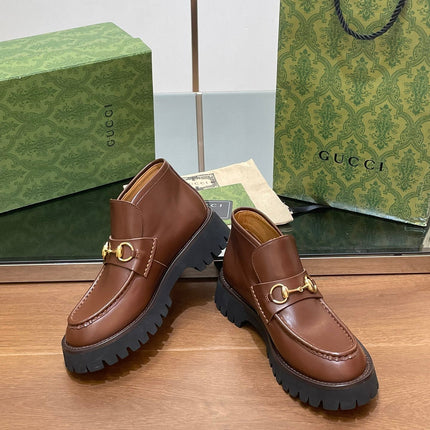 HORSEBIT ANKLE BOOTS 4.5CM IN RUSSET BROWN CALFSKIN