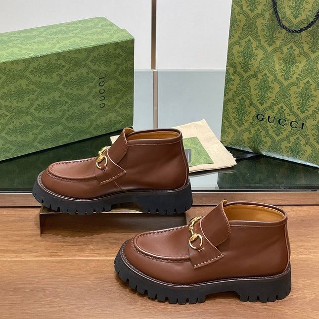 HORSEBIT ANKLE BOOTS 4.5CM IN RUSSET BROWN CALFSKIN