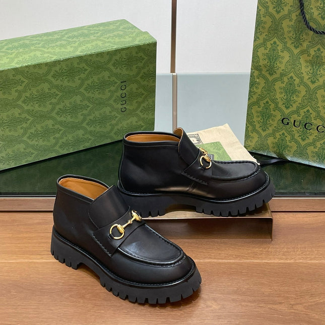 HORSEBIT ANKLE BOOTS 4.5CM IN BLACK CALFSKIN