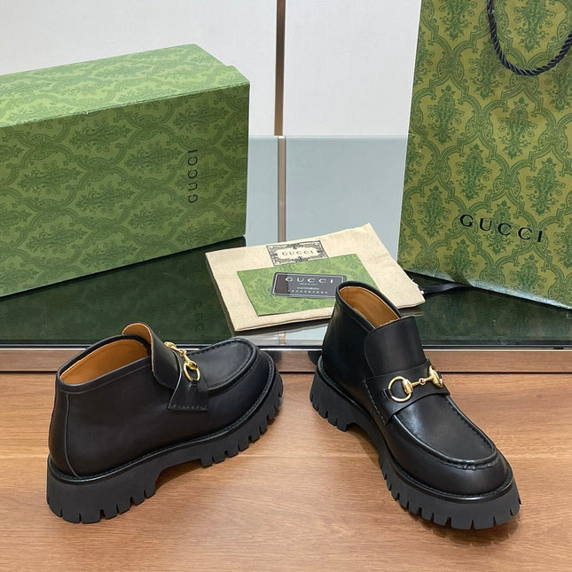 HORSEBIT ANKLE BOOTS 4.5CM IN BLACK CALFSKIN