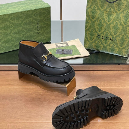 HORSEBIT ANKLE BOOTS 4.5CM IN BLACK CALFSKIN