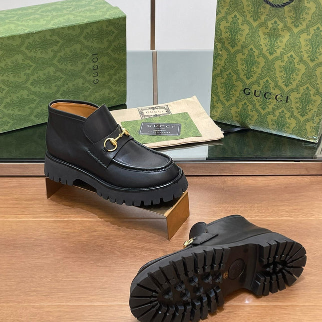 HORSEBIT ANKLE BOOTS 4.5CM IN BLACK CALFSKIN