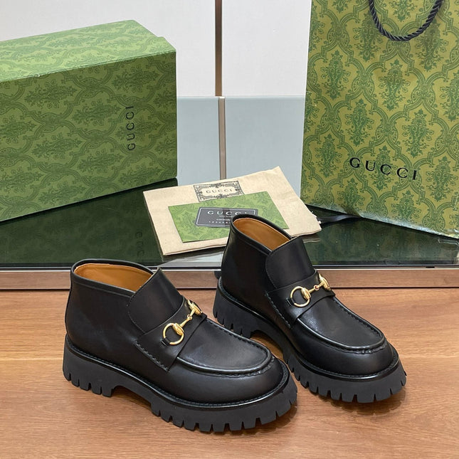 HORSEBIT ANKLE BOOTS 4.5CM IN BLACK CALFSKIN