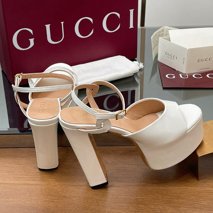 HIGH HEEL SANDALS 13 CM IN WHITE LAMBSKIN