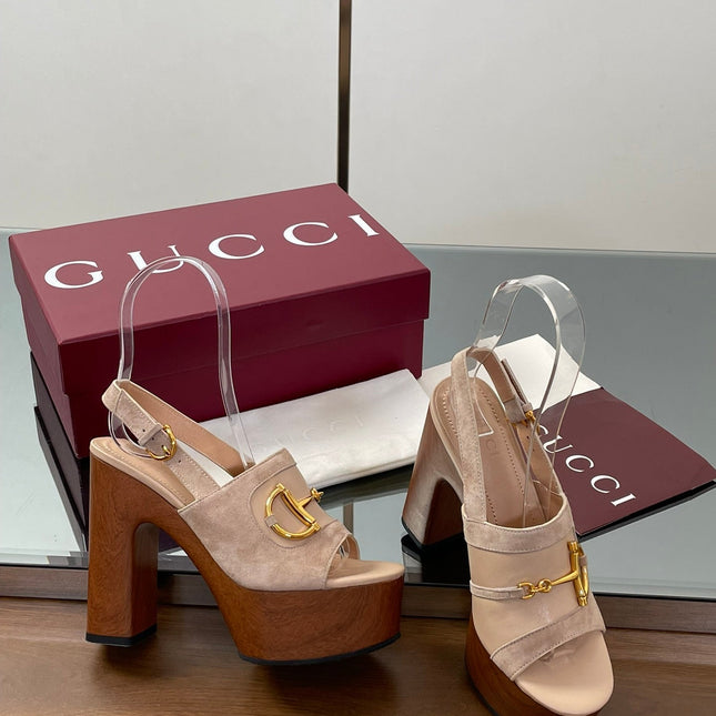 HIGH HEEL SANDALS 13 CM IN BEIGE CALFSKIN MIX SUEDE GOLD HARDWARE