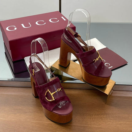 HIGH HEEL SANDALS 13 CM IN DARK RED CALFSKIN MIX SUEDE GOLD HARDWARE