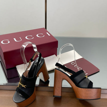 HIGH HEEL SANDALS 13 CM IN BLACK CALFSKIN MIX SUEDE GOLD HARDWARE