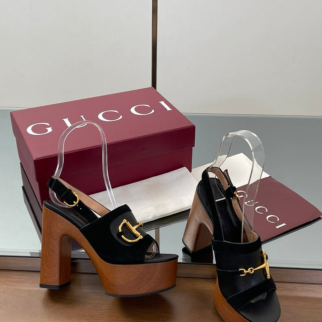 HIGH HEEL SANDALS 13 CM IN BLACK CALFSKIN MIX SUEDE GOLD HARDWARE