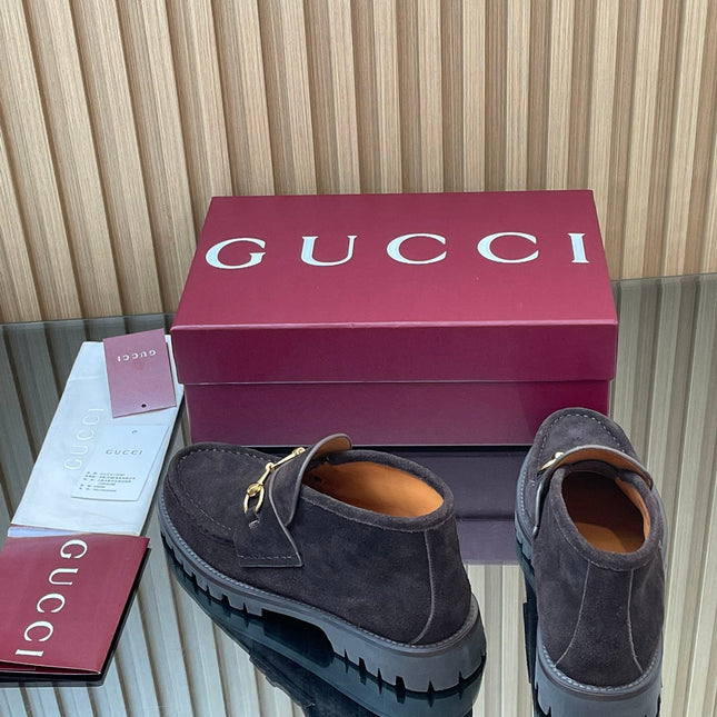 GG HORSEBIT LOAFERS IN DARK PURPLE SUEDE