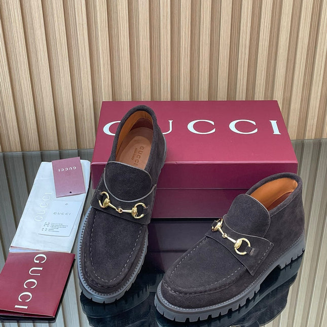 GG HORSEBIT LOAFERS IN DARK PURPLE SUEDE