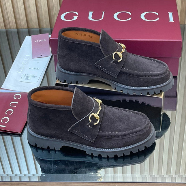 GG HORSEBIT LOAFERS IN DARK PURPLE SUEDE