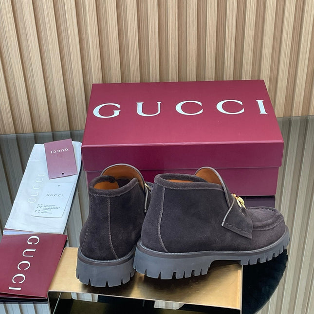 GG HORSEBIT LOAFERS IN DARK PURPLE SUEDE