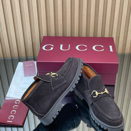 GG HORSEBIT LOAFERS IN DARK PURPLE SUEDE