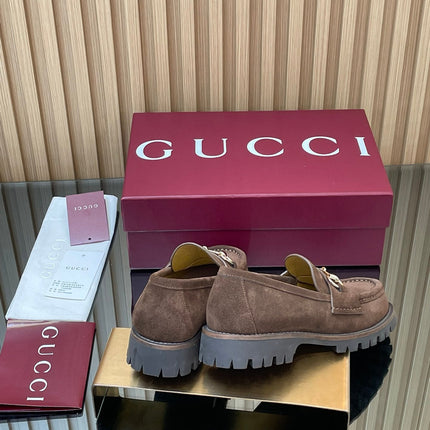 GG WOMEN'S HORSEBIT LOAFERS IN DARK BROWN SUEDE