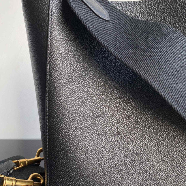 SANGLE SEAU BUCKET 24 BAG BLACK CALFSKIN