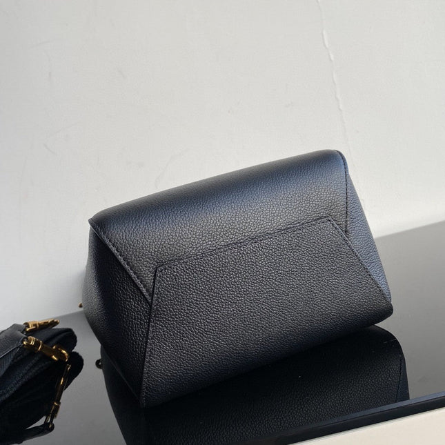 SANGLE SEAU BUCKET 24 BAG BLACK CALFSKIN
