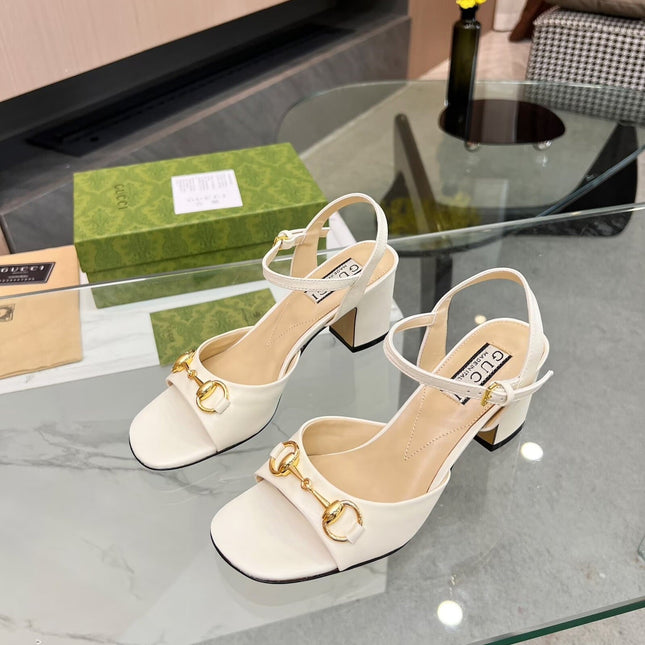 GG HIGH HEELS SANDALS 60 IN CREAM WHITE LAMBSKIN