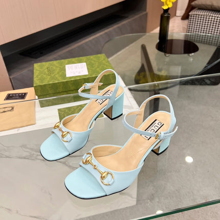 GG HIGH HEELS SANDALS 60 IN ICE BLUE LAMBSKIN