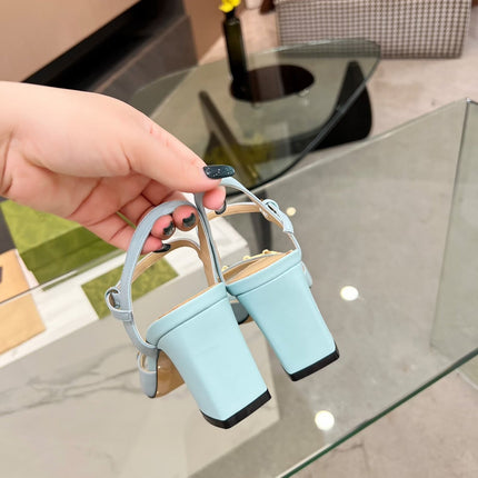 GG HIGH HEELS SANDALS 60 IN ICE BLUE LAMBSKIN