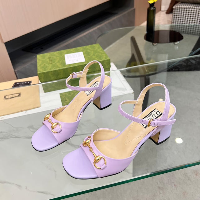 GG HIGH HEELS SANDALS 60 IN PURPLE LAMBSKIN