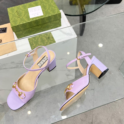 GG HIGH HEELS SANDALS 60 IN PURPLE LAMBSKIN