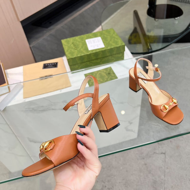 GG HIGH HEELS SANDALS 60 IN ORANGE LAMBSKIN