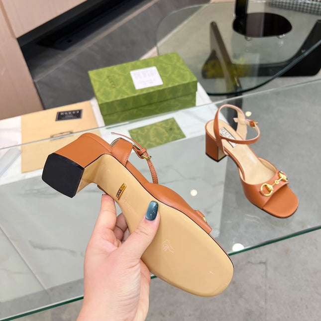 GG HIGH HEELS SANDALS 60 IN ORANGE LAMBSKIN