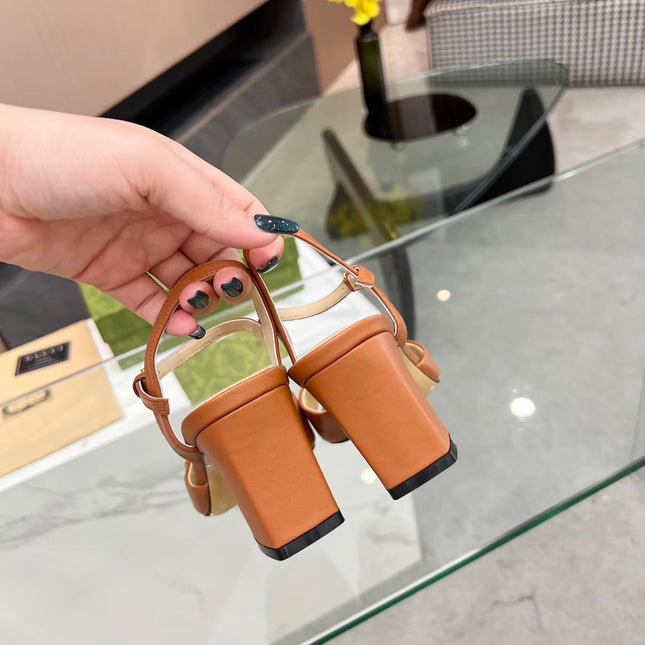 GG HIGH HEELS SANDALS 60 IN ORANGE LAMBSKIN