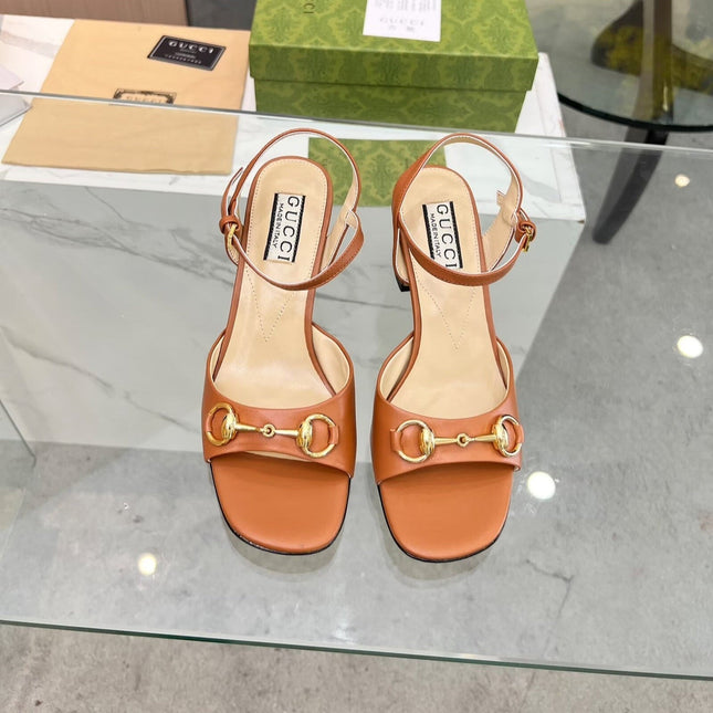 GG HIGH HEELS SANDALS 60 IN ORANGE LAMBSKIN