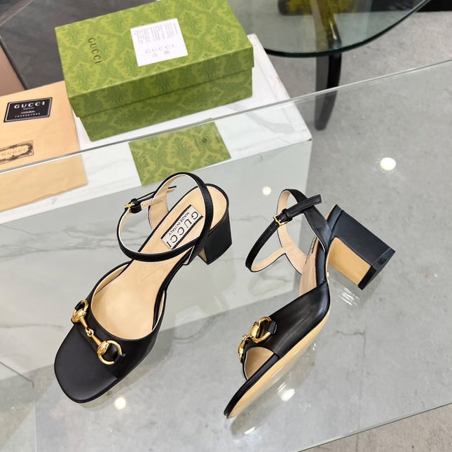 GG HIGH HEELS SANDALS 60 IN BLACK LAMBSKIN