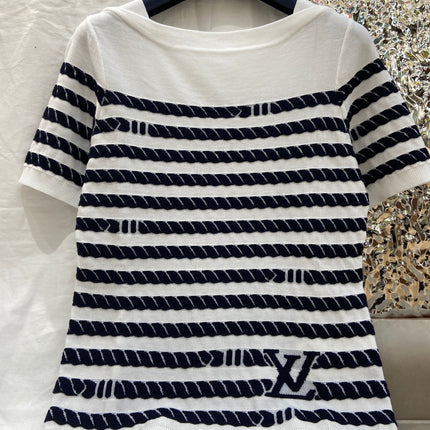 LV STRIPED SWEATER 25S IN TENCEL  266038