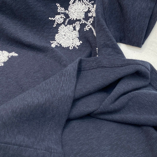 FLORAL EMBROIDERED T SHIRT 25S IN COTTON 266303