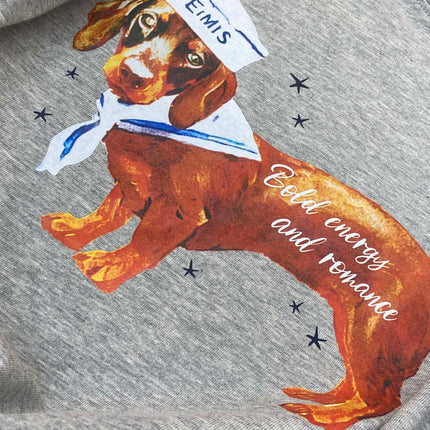 DACHSHUND PRINT T SHIRT 25S IN COTTON 266131