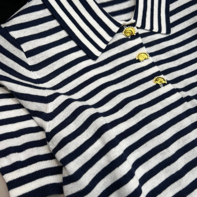 STRIPED KNIT SWEATER 25S IN COTTON 266075