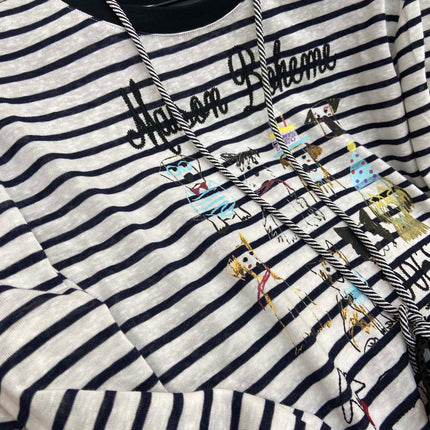 LONG SLEEVE STRIPED T-SHIRT 25S IN COTTON 266046