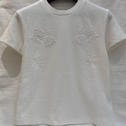 FLORAL EMBROIDERED T SHIRT 25S IN COTTON 266309