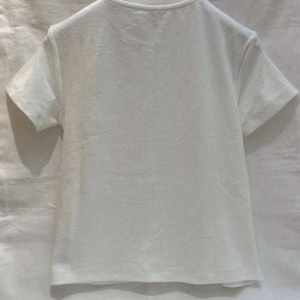 FLORAL EMBROIDERED T SHIRT 25S IN COTTON 266309