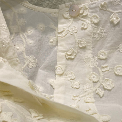 ROUND NECK EMBROIDERED SHIRT 25S IN COTTON 266154