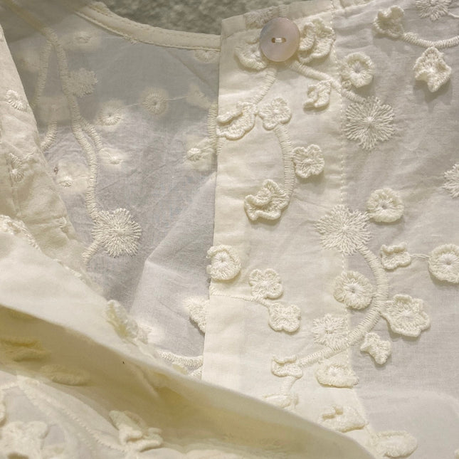 ROUND NECK EMBROIDERED SHIRT 25S IN COTTON 266154