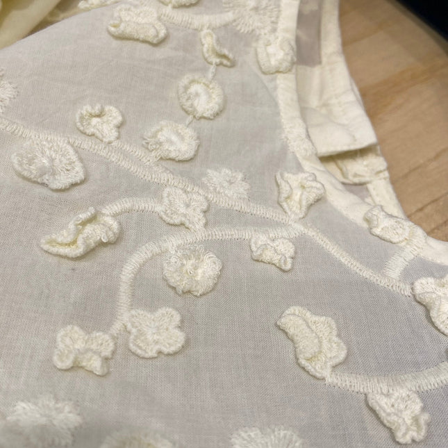ROUND NECK EMBROIDERED SHIRT 25S IN COTTON 266154