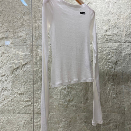 OFF SHOULDER LOGO T SHIRT 25S IN KATUN 266105