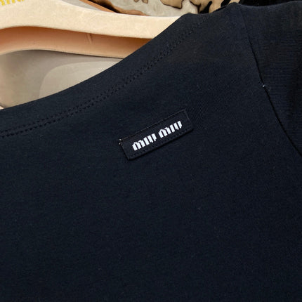 OFF SHOULDER LOGO T SHIRT 25S IN KATUN 266111