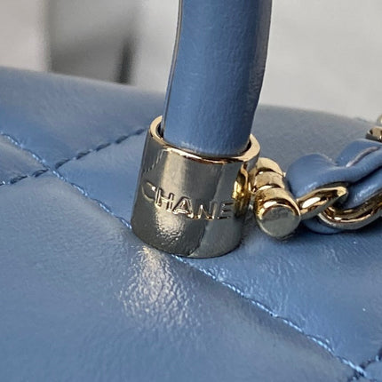 CHANEL 25S FLAP BAG 17 CM IN SLATE BLUE LAMBSKIN