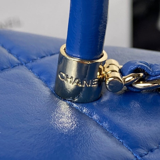 CHANEL 25S FLAP BAG 17 CM IN COBALT BLUE LAMBSKIN