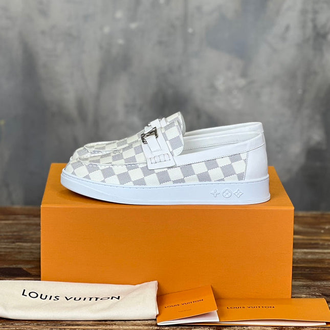 LV LOAFER BEIGE CREAM DAMIER CALFSKIN