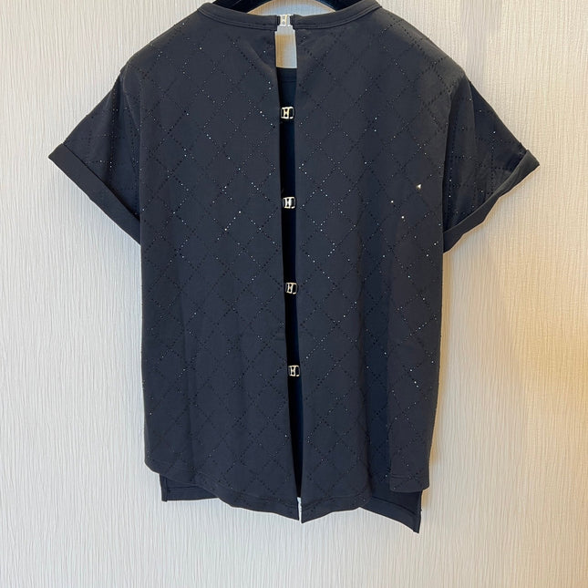 CC 2025 Open-back T-shirt Black Cotton