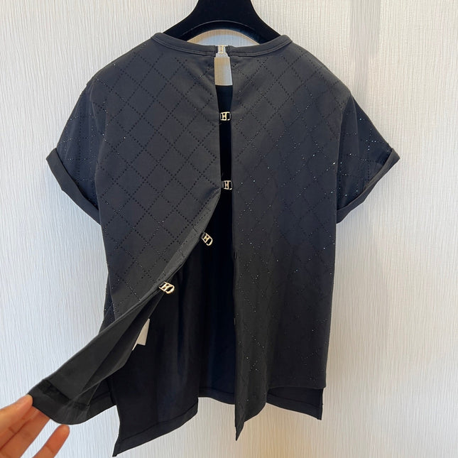 CC 2025 Open-back T-shirt Black Cotton