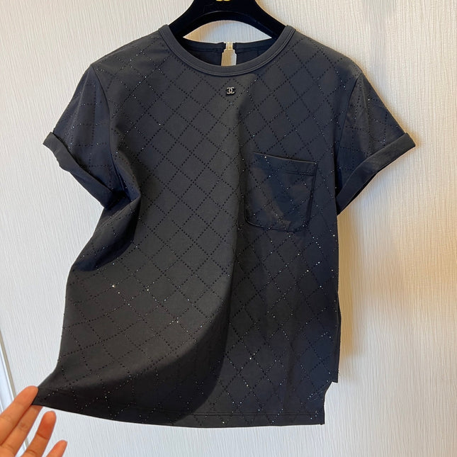 CC 2025 Open-back T-shirt Black Cotton